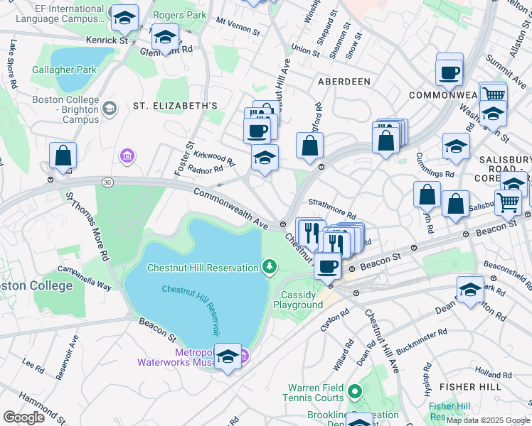 map of restaurants, bars, coffee shops, grocery stores, and more near in Boston