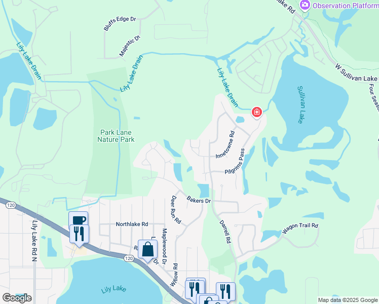 map of restaurants, bars, coffee shops, grocery stores, and more near 714 Morris Court in Lakemoor