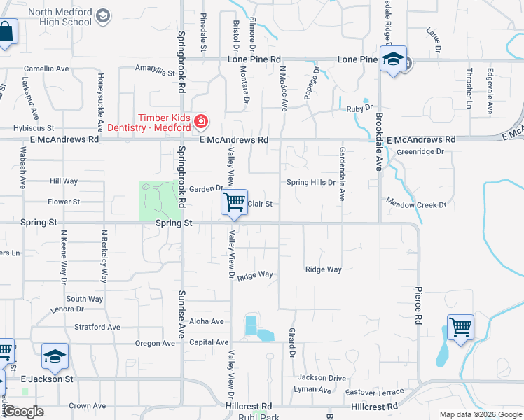 map of restaurants, bars, coffee shops, grocery stores, and more near 1936 Saint Clair Street in Medford
