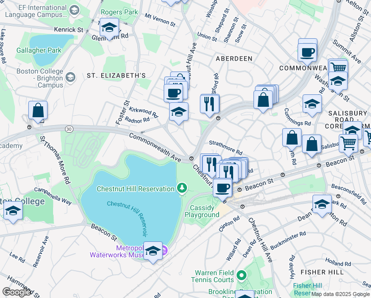 map of restaurants, bars, coffee shops, grocery stores, and more near in Boston