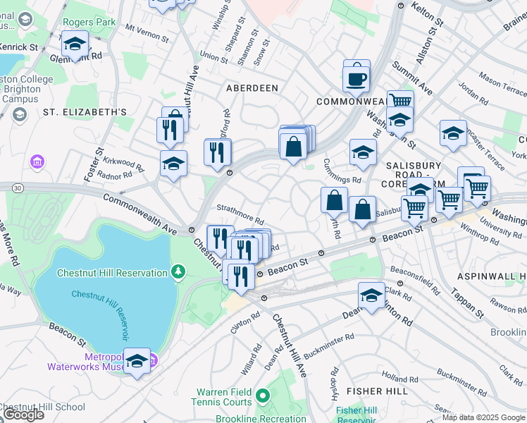 map of restaurants, bars, coffee shops, grocery stores, and more near in 
