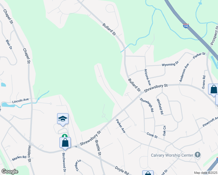 map of restaurants, bars, coffee shops, grocery stores, and more near 18 Lowell Avenue in Holden