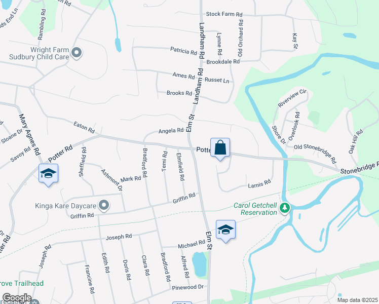 map of restaurants, bars, coffee shops, grocery stores, and more near 408 Elm Street in Framingham