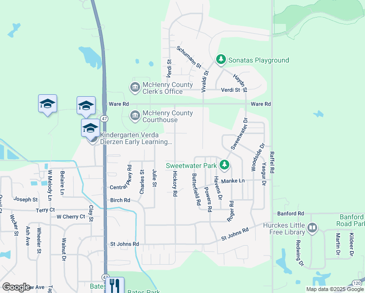 map of restaurants, bars, coffee shops, grocery stores, and more near 902 Hickory Road in Woodstock