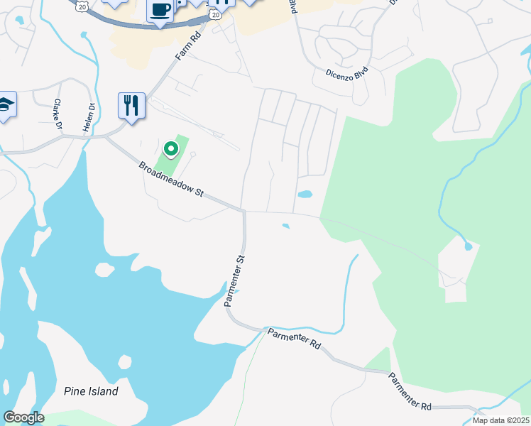 map of restaurants, bars, coffee shops, grocery stores, and more near 348 Broadmeadow St in Marlborough