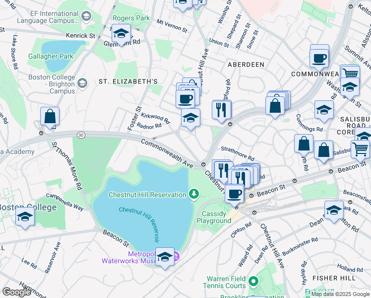 map of restaurants, bars, coffee shops, grocery stores, and more near in Boston