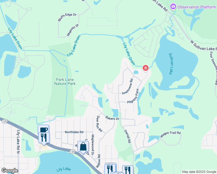 map of restaurants, bars, coffee shops, grocery stores, and more near 714 Morris Court in Lakemoor