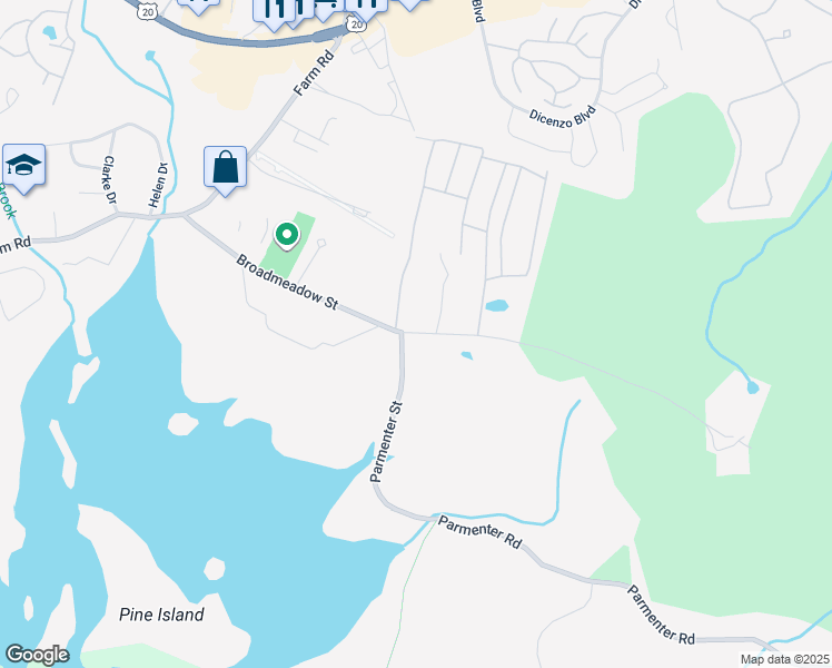 map of restaurants, bars, coffee shops, grocery stores, and more near 288-348 Broadmeadow St in Marlborough