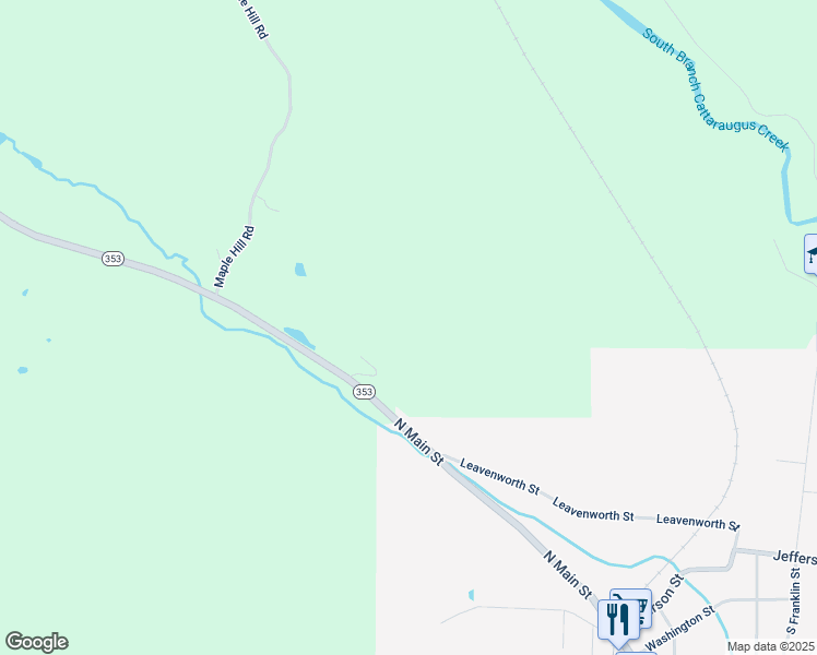 map of restaurants, bars, coffee shops, grocery stores, and more near 7706 New York 353 in Cattaraugus