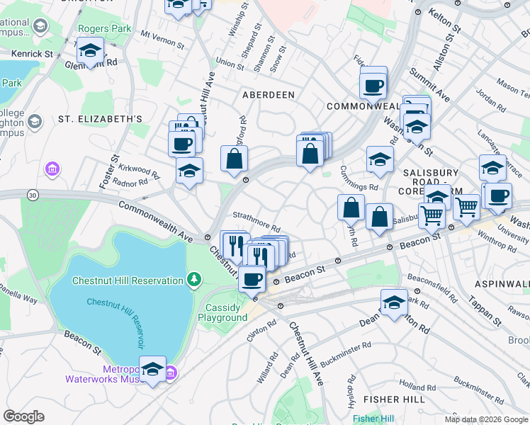 map of restaurants, bars, coffee shops, grocery stores, and more near in 