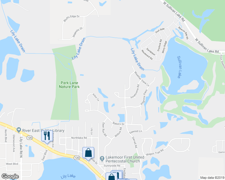 map of restaurants, bars, coffee shops, grocery stores, and more near 717 Morris Court in Lakemoor