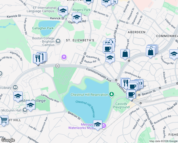 map of restaurants, bars, coffee shops, grocery stores, and more near in Boston