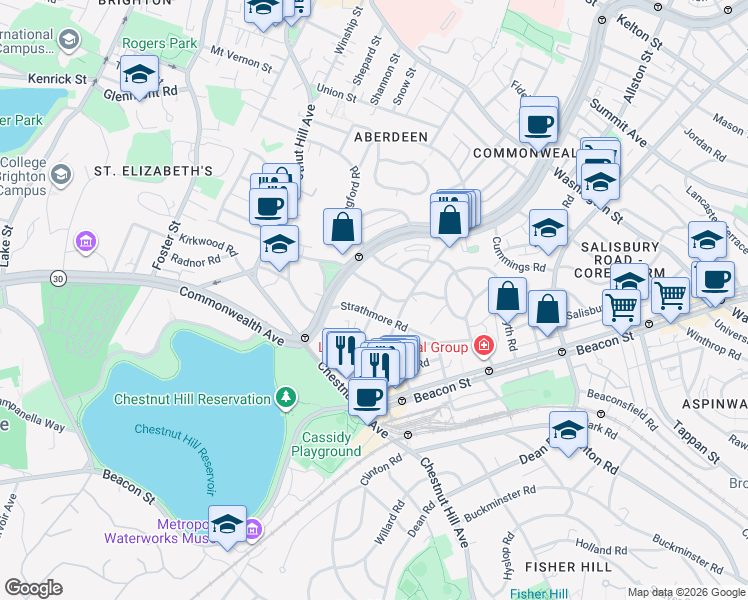 map of restaurants, bars, coffee shops, grocery stores, and more near in 