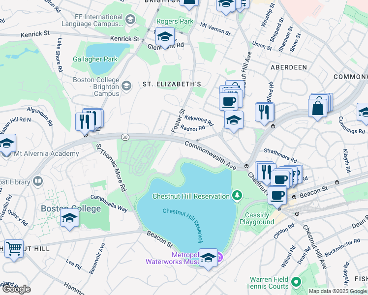 map of restaurants, bars, coffee shops, grocery stores, and more near in Boston