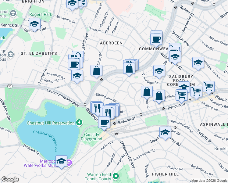 map of restaurants, bars, coffee shops, grocery stores, and more near in 