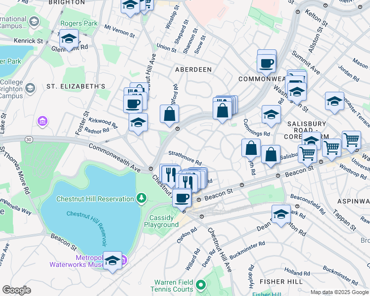 map of restaurants, bars, coffee shops, grocery stores, and more near in 