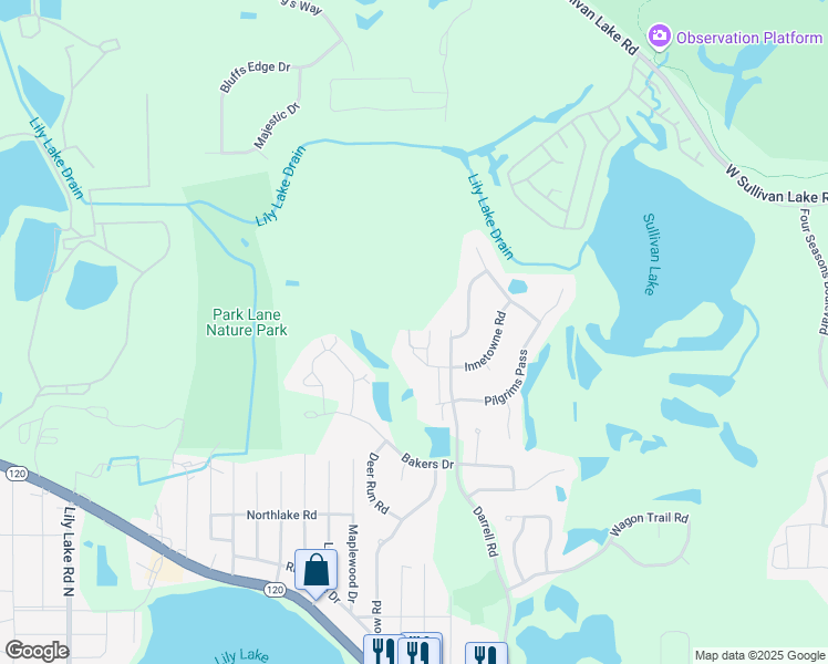 map of restaurants, bars, coffee shops, grocery stores, and more near 724 Morris Court in Lakemoor