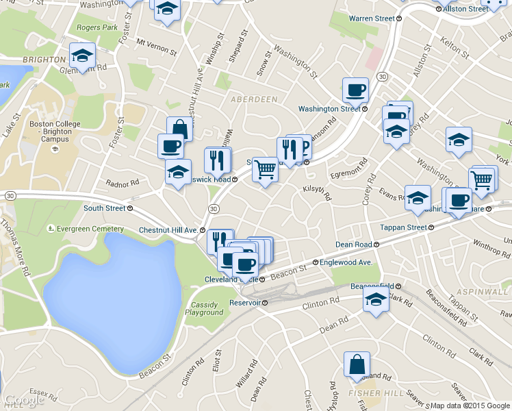 map of restaurants, bars, coffee shops, grocery stores, and more near in 