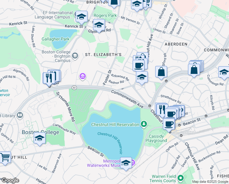 map of restaurants, bars, coffee shops, grocery stores, and more near in Boston