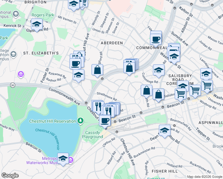 map of restaurants, bars, coffee shops, grocery stores, and more near in 