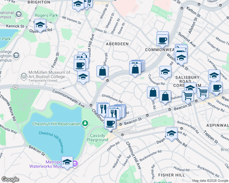 map of restaurants, bars, coffee shops, grocery stores, and more near in 