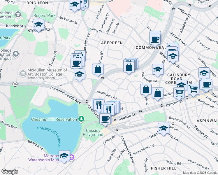 map of restaurants, bars, coffee shops, grocery stores, and more near in 