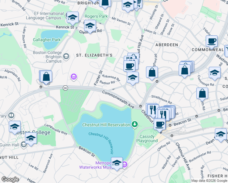 map of restaurants, bars, coffee shops, grocery stores, and more near in Boston