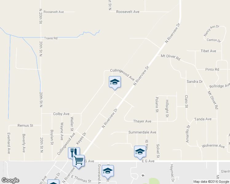 map of restaurants, bars, coffee shops, grocery stores, and more near 5535 Keyes Dr in Kalamazoo