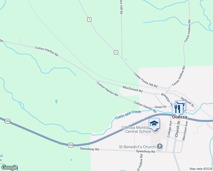 map of restaurants, bars, coffee shops, grocery stores, and more near 4700 MacDowell Road in Odessa