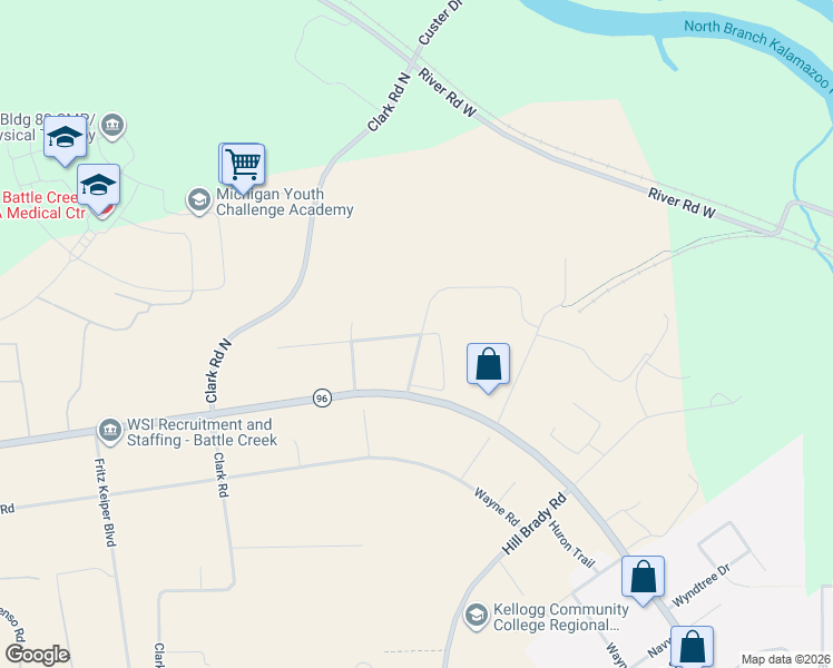 map of restaurants, bars, coffee shops, grocery stores, and more near 5000-5098 Leonard Wood Drive in Battle Creek