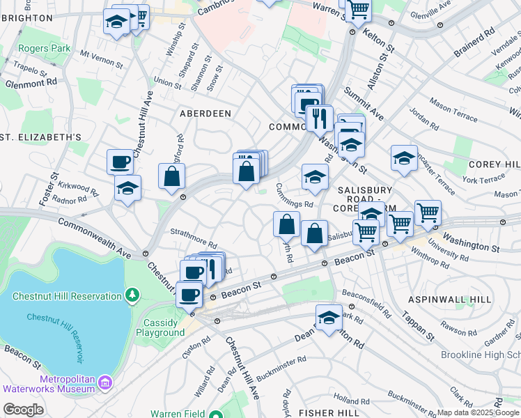map of restaurants, bars, coffee shops, grocery stores, and more near 113 Kilsyth Road in Boston