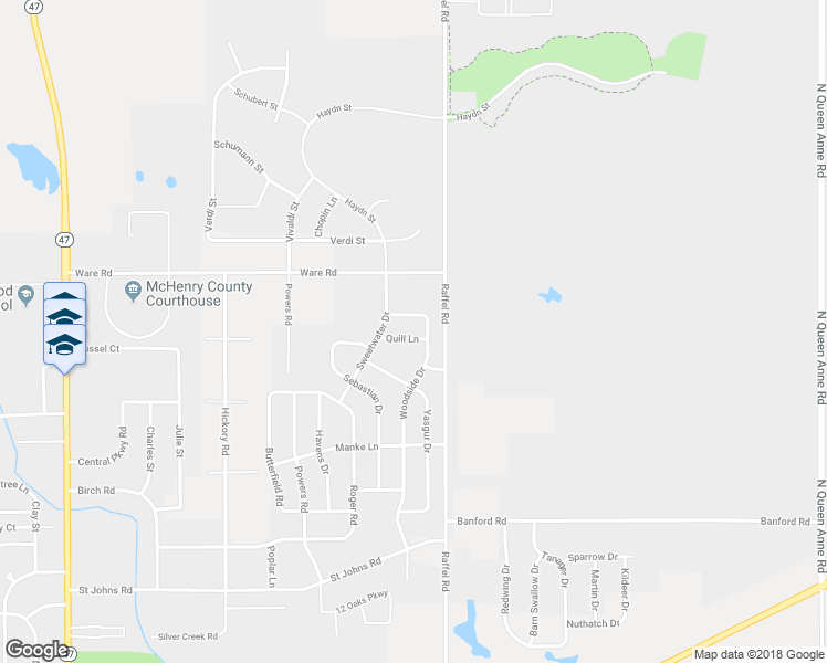 map of restaurants, bars, coffee shops, grocery stores, and more near 965 Quill Lane in Woodstock