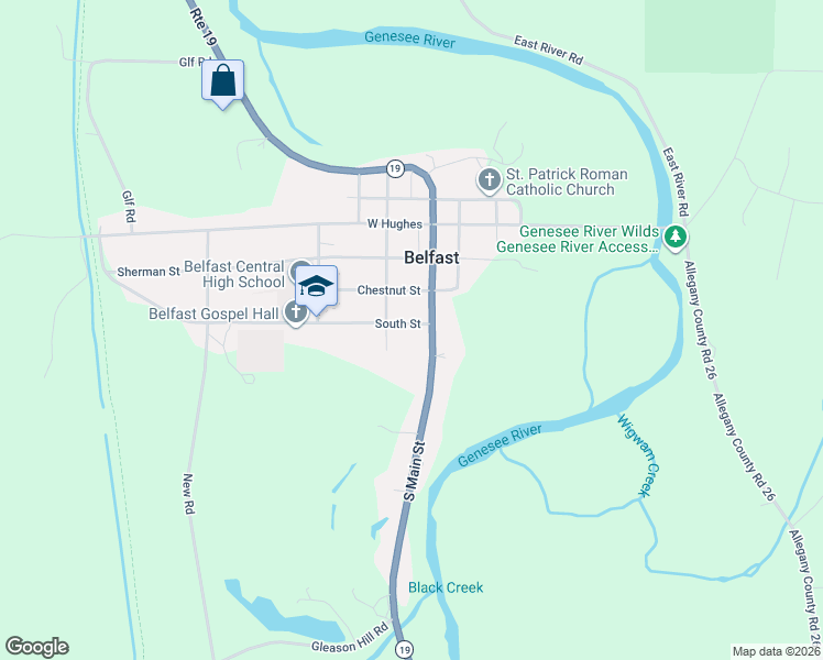 map of restaurants, bars, coffee shops, grocery stores, and more near 4 South Street in Belfast