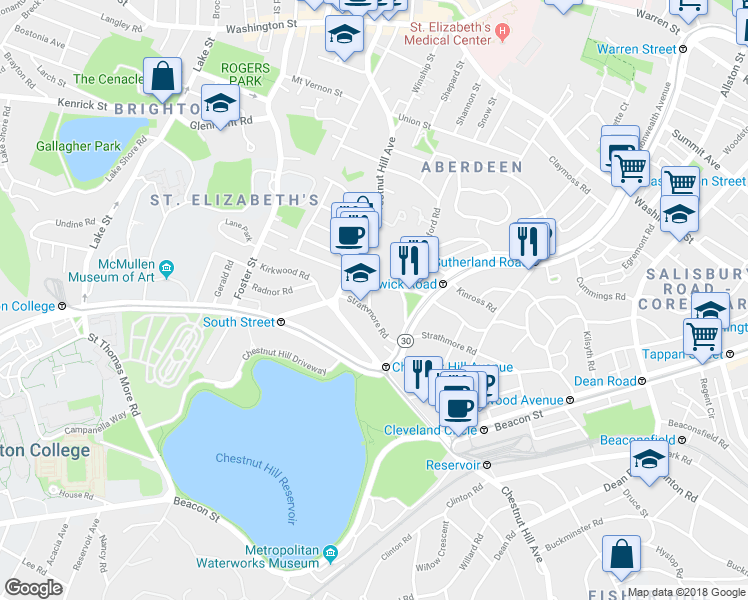 map of restaurants, bars, coffee shops, grocery stores, and more near 7 Lothian Road in Boston