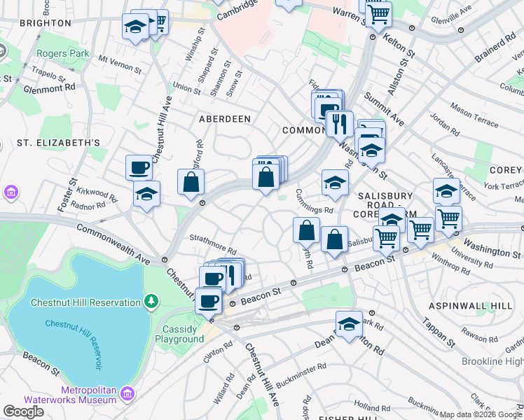 map of restaurants, bars, coffee shops, grocery stores, and more near 113 Kilsyth Road in Boston