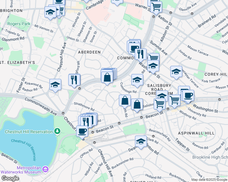 map of restaurants, bars, coffee shops, grocery stores, and more near 113 Kilsyth Road in Boston