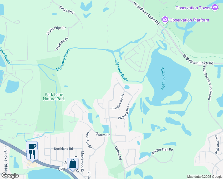 map of restaurants, bars, coffee shops, grocery stores, and more near 32794 Bending Creek Road in Lakemoor