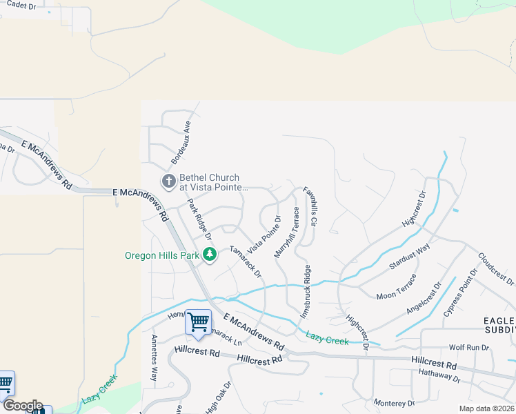 map of restaurants, bars, coffee shops, grocery stores, and more near 630 Forest Ridge Drive in Medford