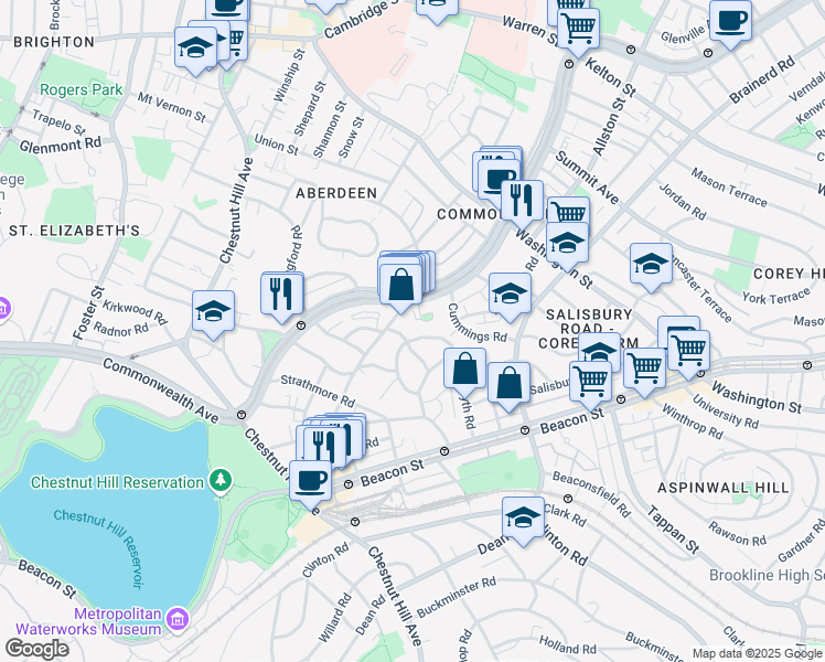 map of restaurants, bars, coffee shops, grocery stores, and more near 113 Kilsyth Road in Boston