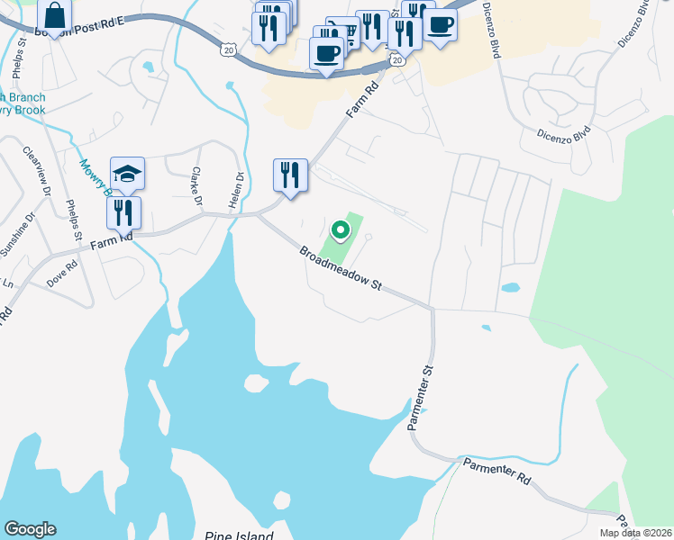 map of restaurants, bars, coffee shops, grocery stores, and more near 83 Broadmeadow Street in Marlborough