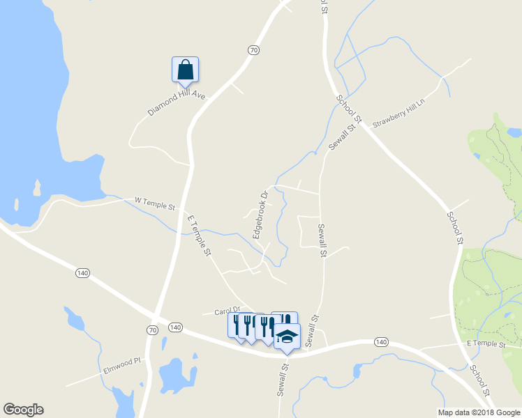 map of restaurants, bars, coffee shops, grocery stores, and more near 621 Edgebrook Drive in Boylston