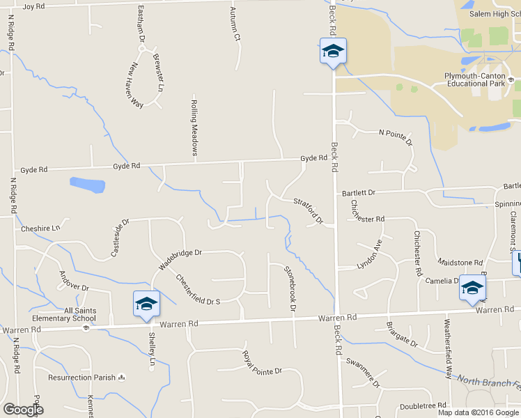 map of restaurants, bars, coffee shops, grocery stores, and more near 7841 Rutherford Court in Canton