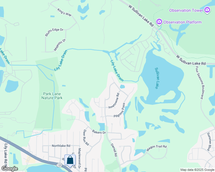 map of restaurants, bars, coffee shops, grocery stores, and more near 32794 Bending Creek Road in Lakemoor