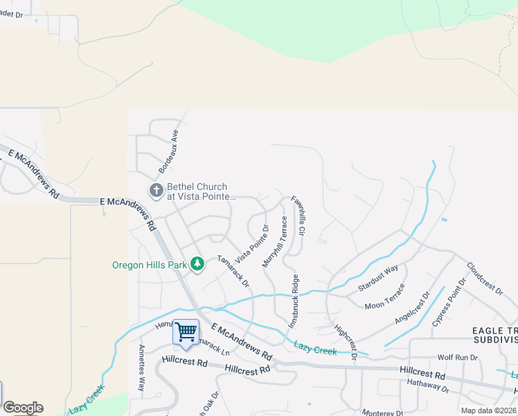 map of restaurants, bars, coffee shops, grocery stores, and more near 630 Forest Ridge Drive in Medford