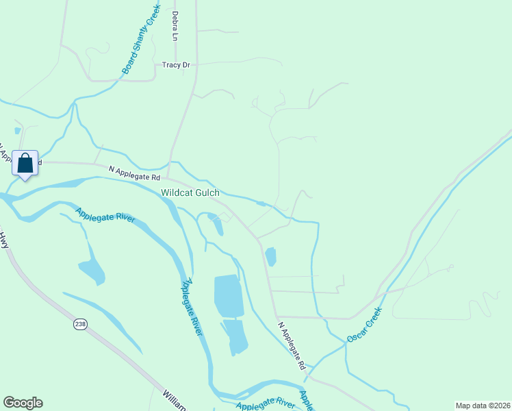 map of restaurants, bars, coffee shops, grocery stores, and more near 125 Springbrook Drive in Grants Pass