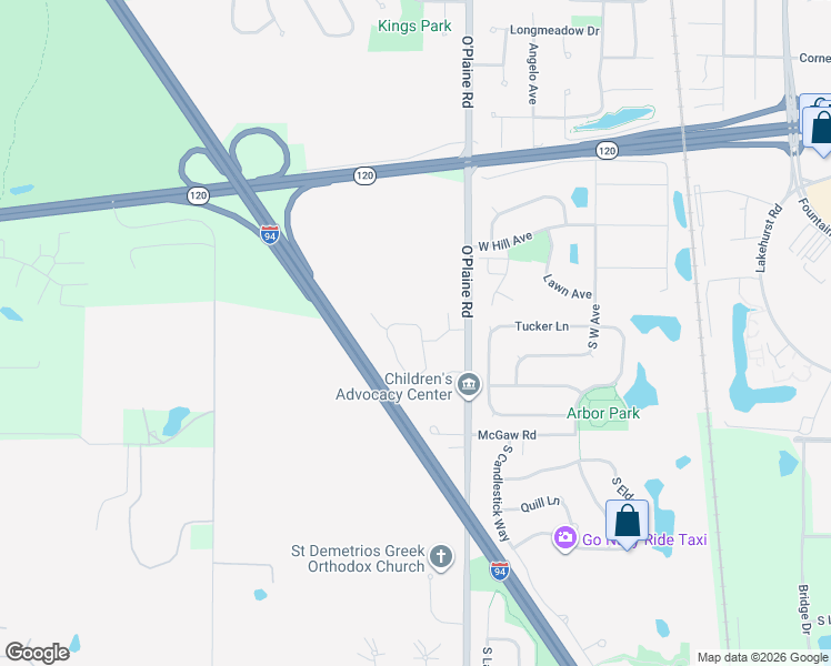 map of restaurants, bars, coffee shops, grocery stores, and more near 1040 South Wellington Road in Waukegan