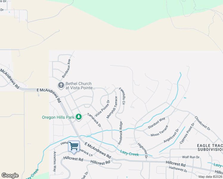 map of restaurants, bars, coffee shops, grocery stores, and more near 4429 Vista Pointe Drive in Medford