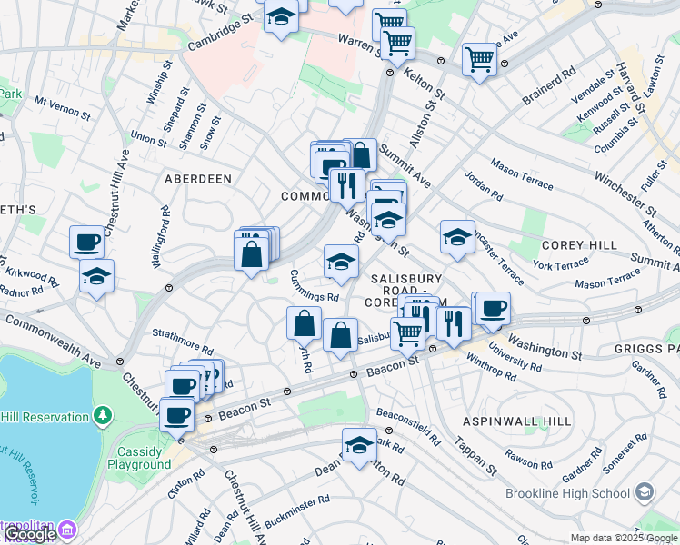 map of restaurants, bars, coffee shops, grocery stores, and more near in 