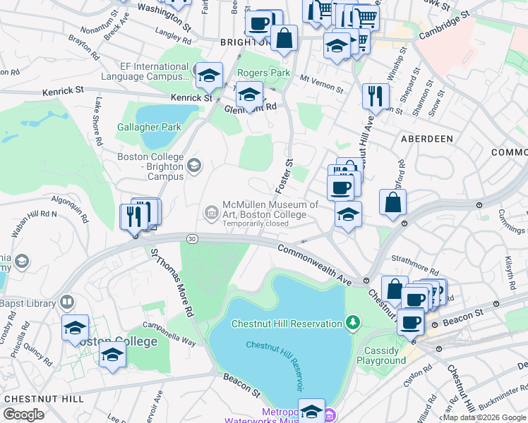 map of restaurants, bars, coffee shops, grocery stores, and more near 22 Lane Park in Boston