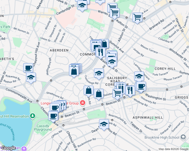 map of restaurants, bars, coffee shops, grocery stores, and more near in 